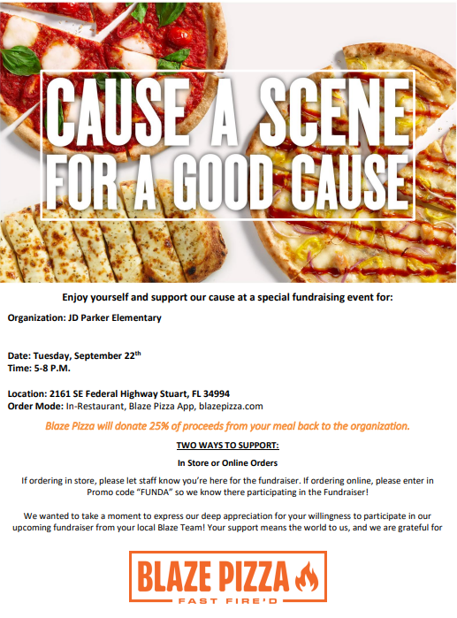 Blaze pizza Fundraiser