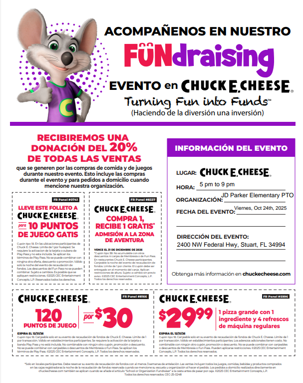 Chuck E. Cheese Fundraiser