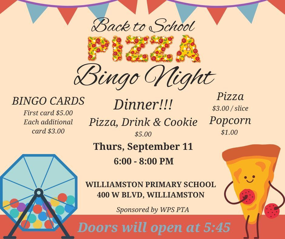 Back to School Pizza Bingo!