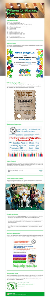 Weekly Newsletter (Mar. 30 - Apr. 3, 2026)