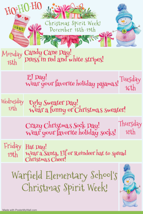 christmas spirit week flyer