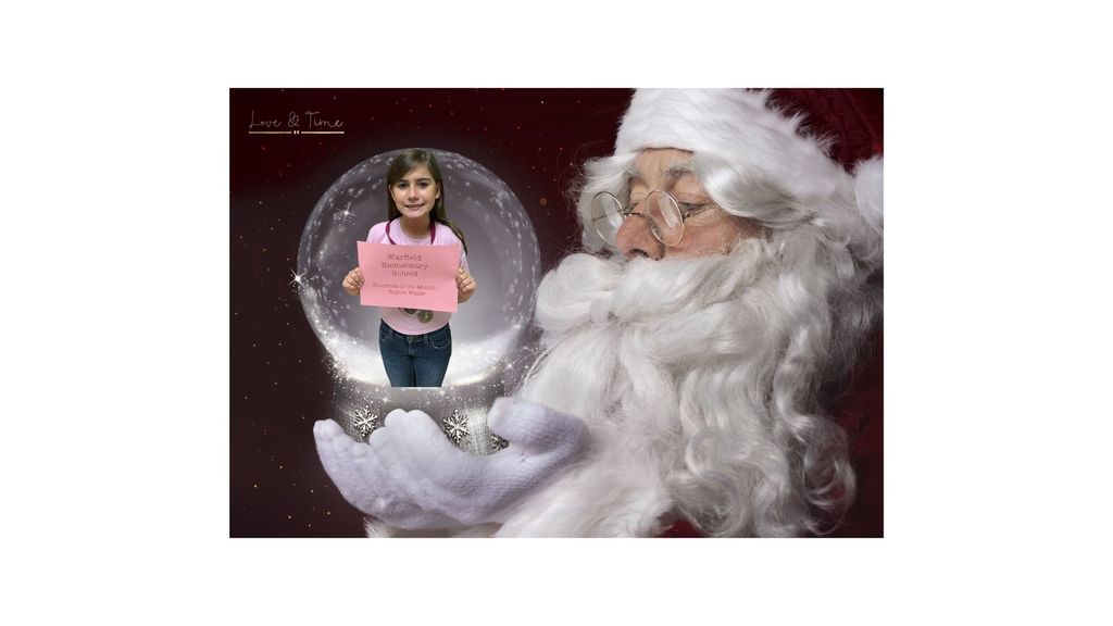 student picture inside snow globe