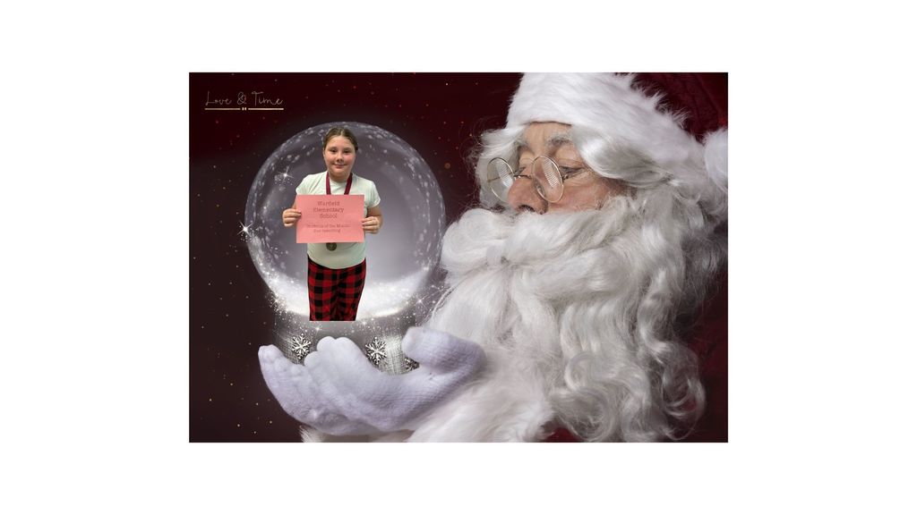 student picture inside snow globe