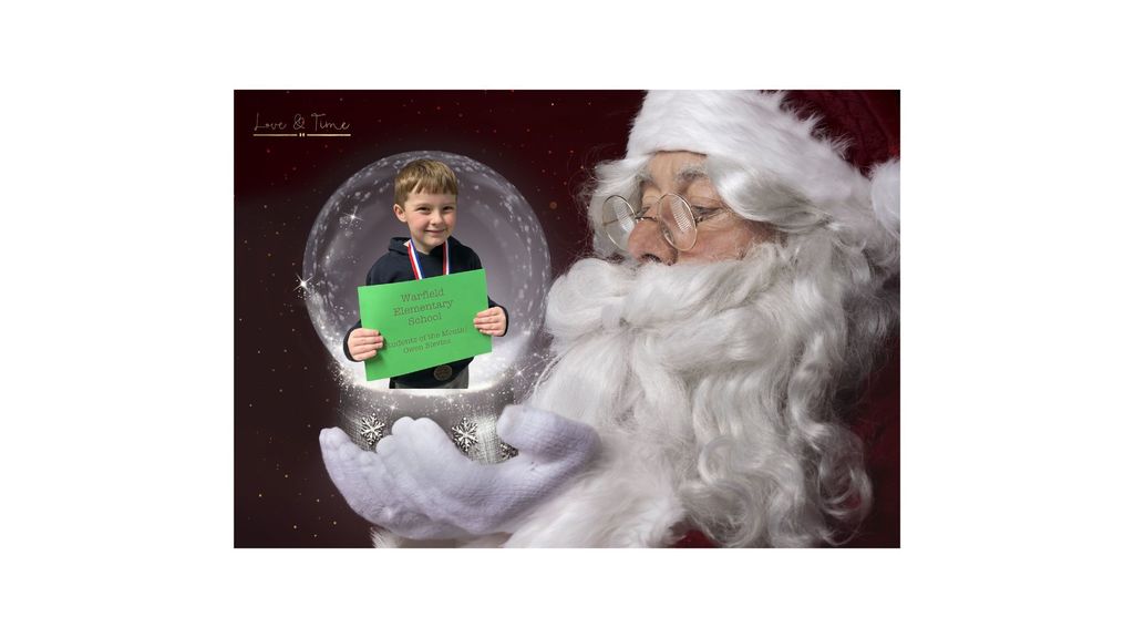 student picture inside snow globe