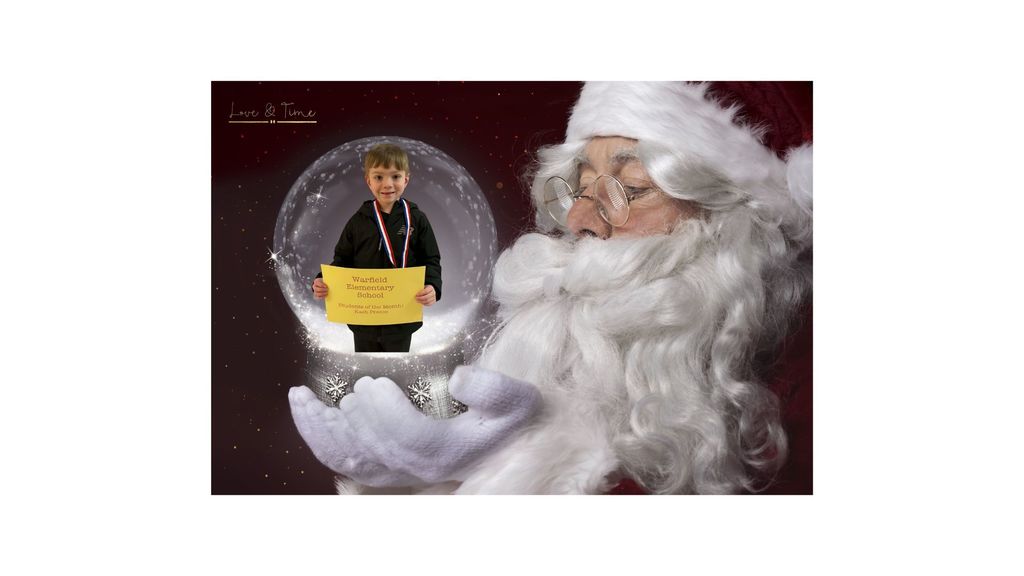 student picture inside snow globe