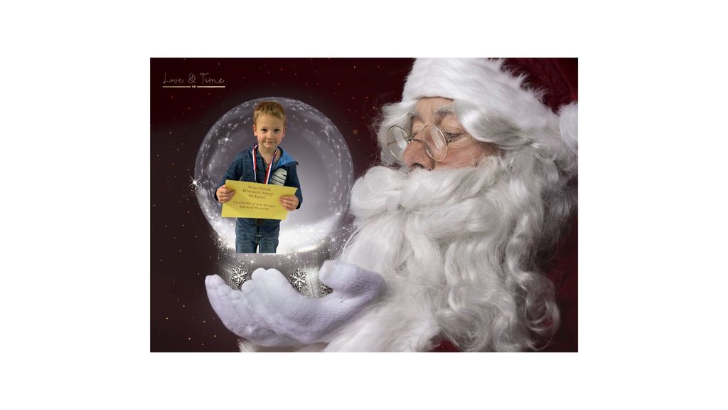 student picture inside snow globe