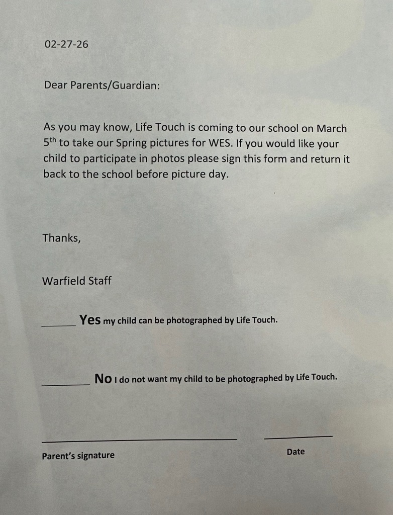 permission slip for taking school picture
