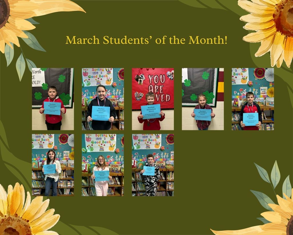 March students of the month picture collage