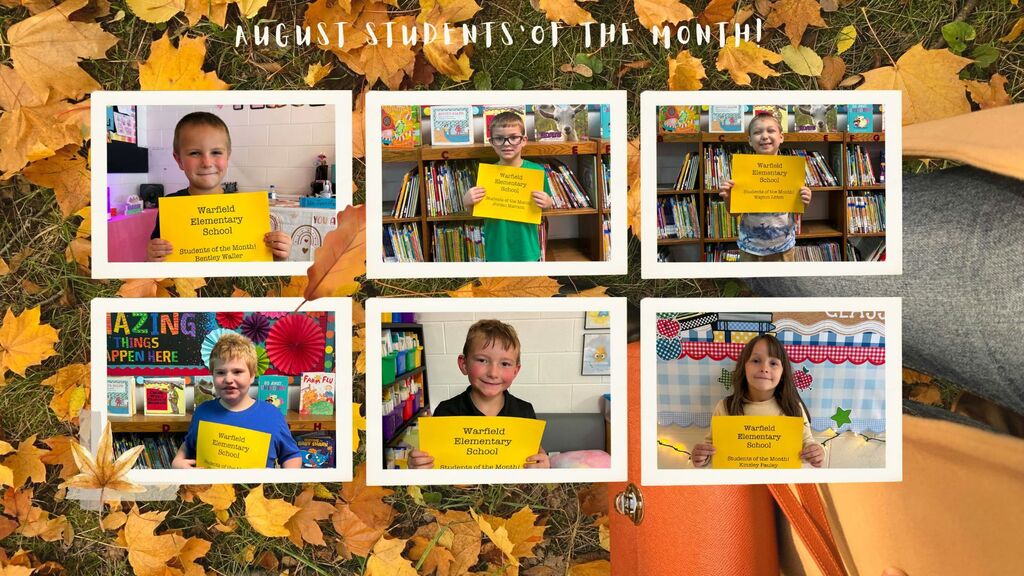 fall picture collage of students of the month