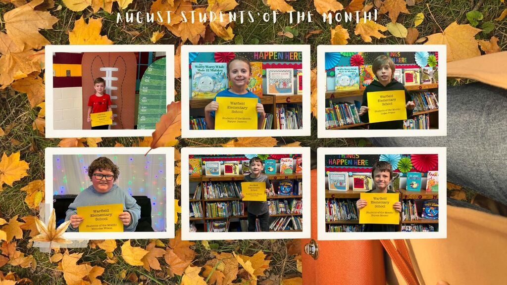 fall picture collage of students of the month