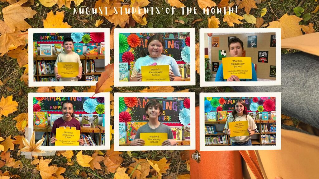 fall picture collage of students of the month
