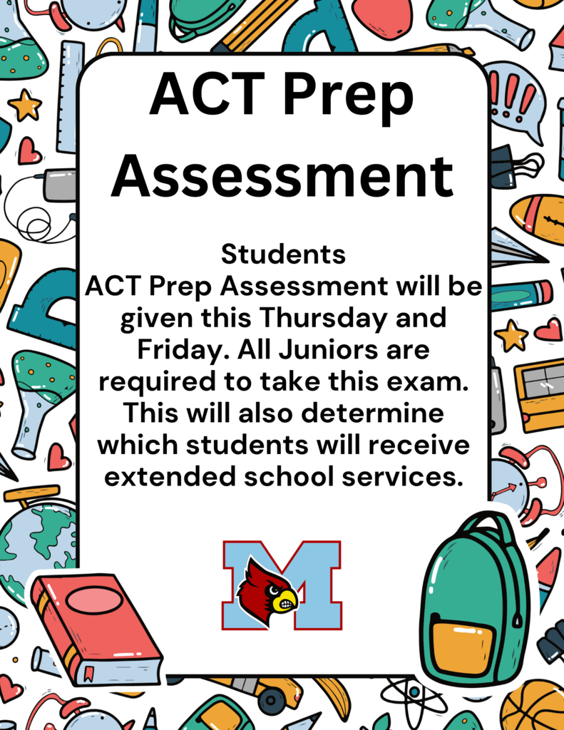 Junior ACT Prep Assessment this week.