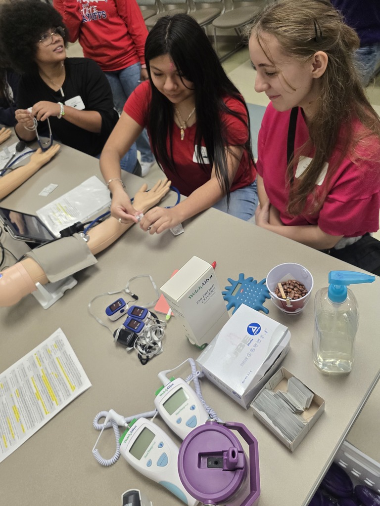 Photos depicting students from MISD and surrounding high school participating in simulation labs at the DeWitt School of Nursing at SFA