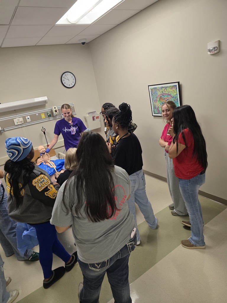Photos depicting students from MISD and surrounding high school participating in simulation labs at the DeWitt School of Nursing at SFA