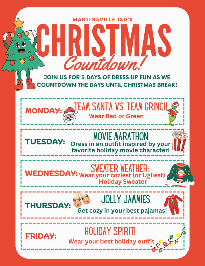 Christmas Dress Up days