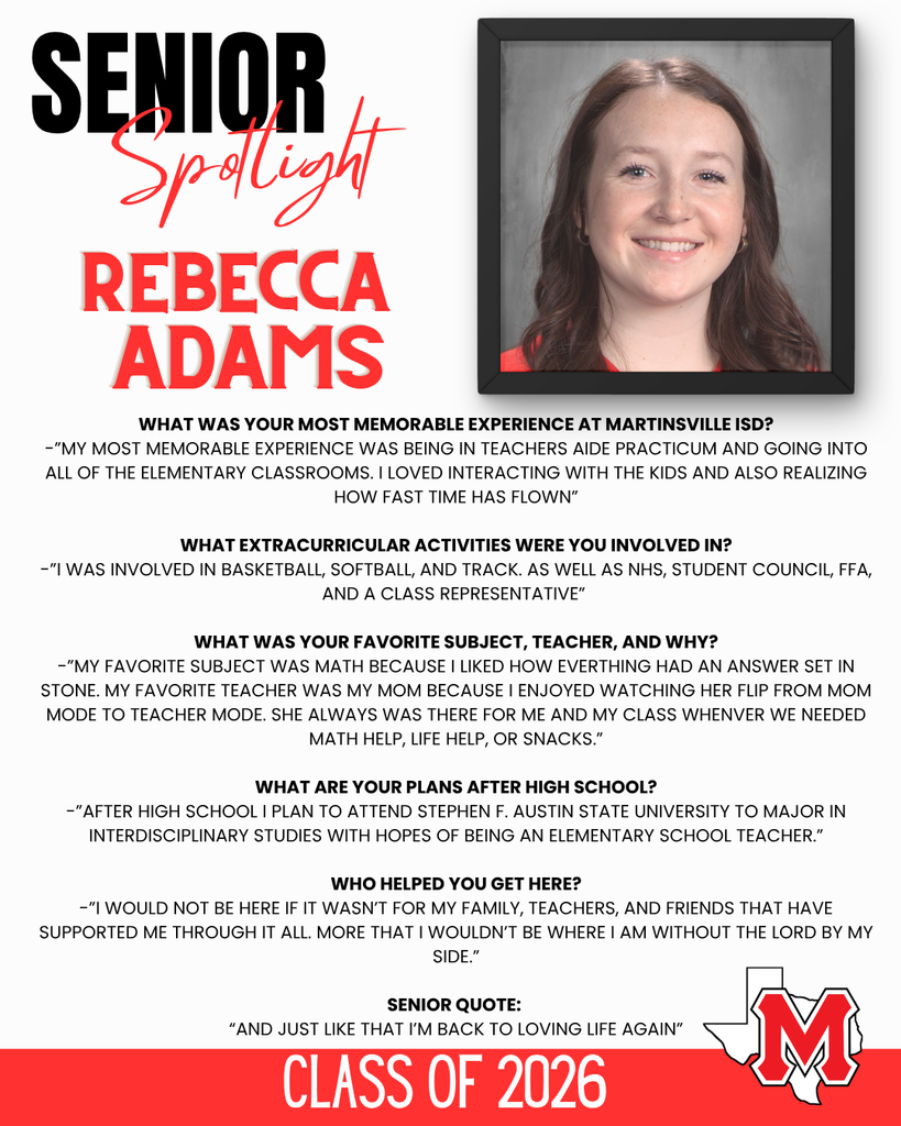 Senior spotlight, Rebecca Adams