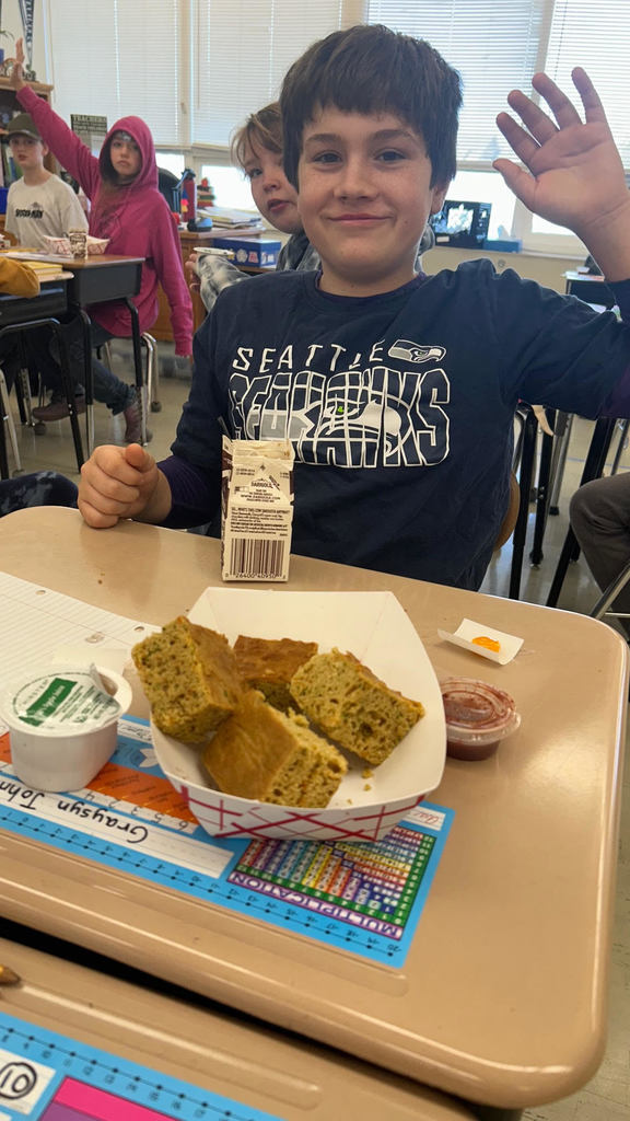 Graysyn Johnston with his Harvest Muffins