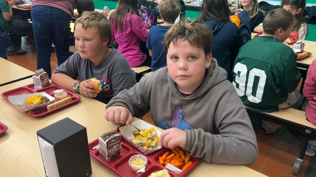 James & Lucas having a baked potato