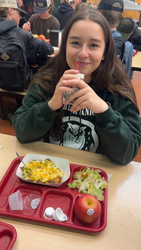 Brooke Mirka having a baked potato