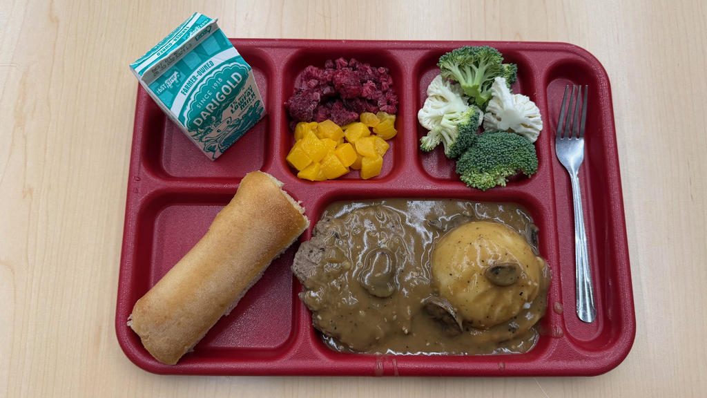 Salisbury steak and mashed potatoes