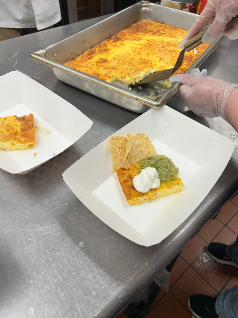 Frittata and tomatillo salsa