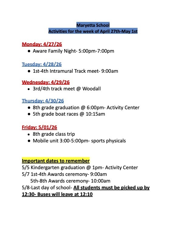 weekly events