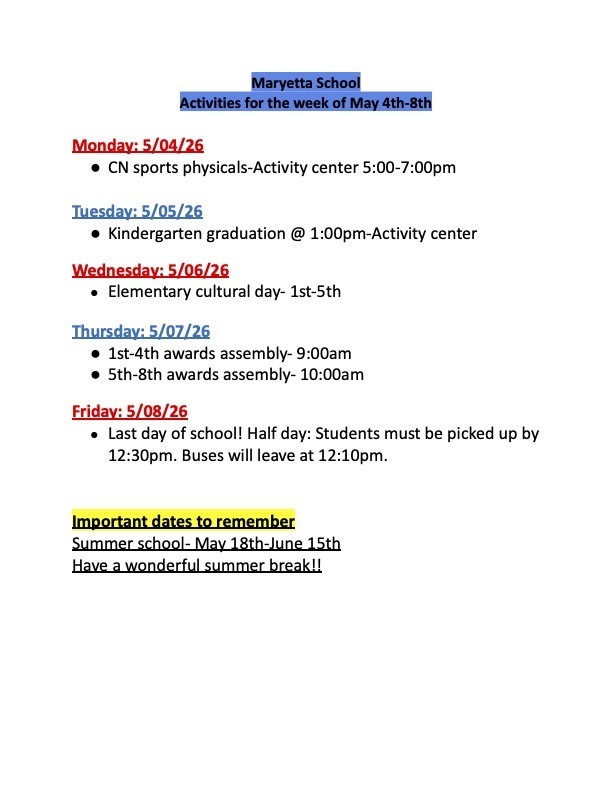 weekly events