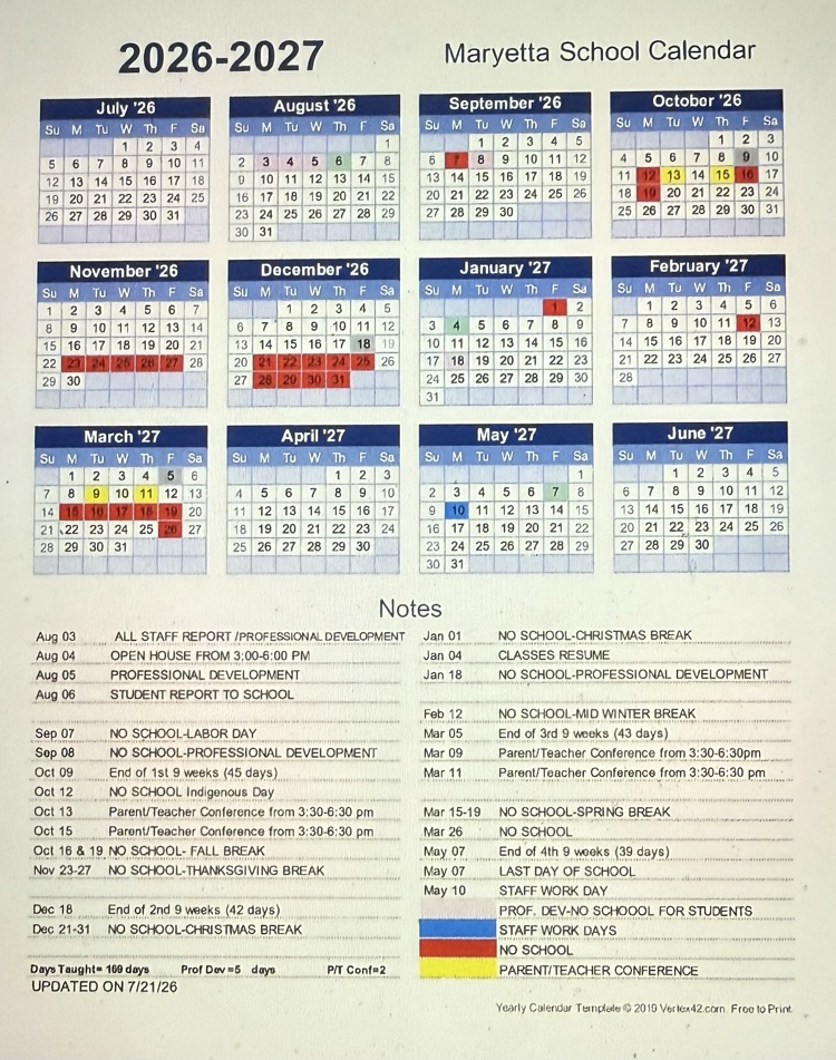 2026-27 SY Calendar