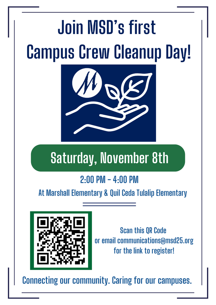 A flyer promoting the first MSD Campus Crew Cleanup day