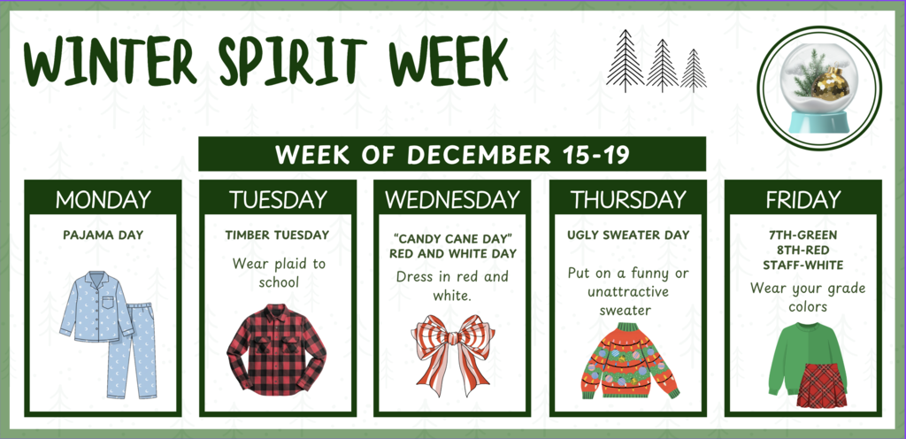 Spirit Week 12/15-29 2025