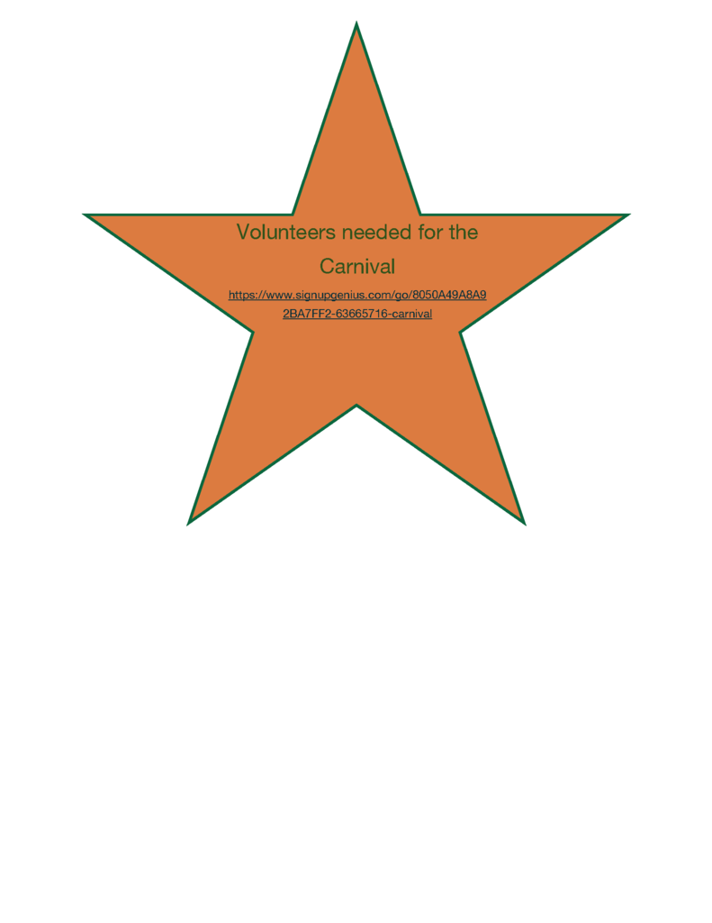 Volunteers needed for the carnival