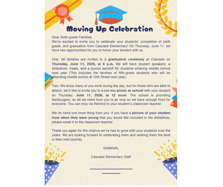 moving up celebration invite