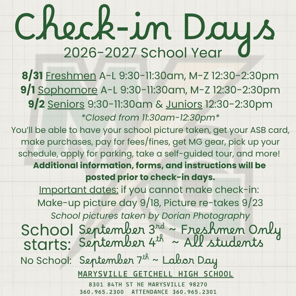2026-2027 MGHS BACK TO SCHOOL & EVENT INFORMATION