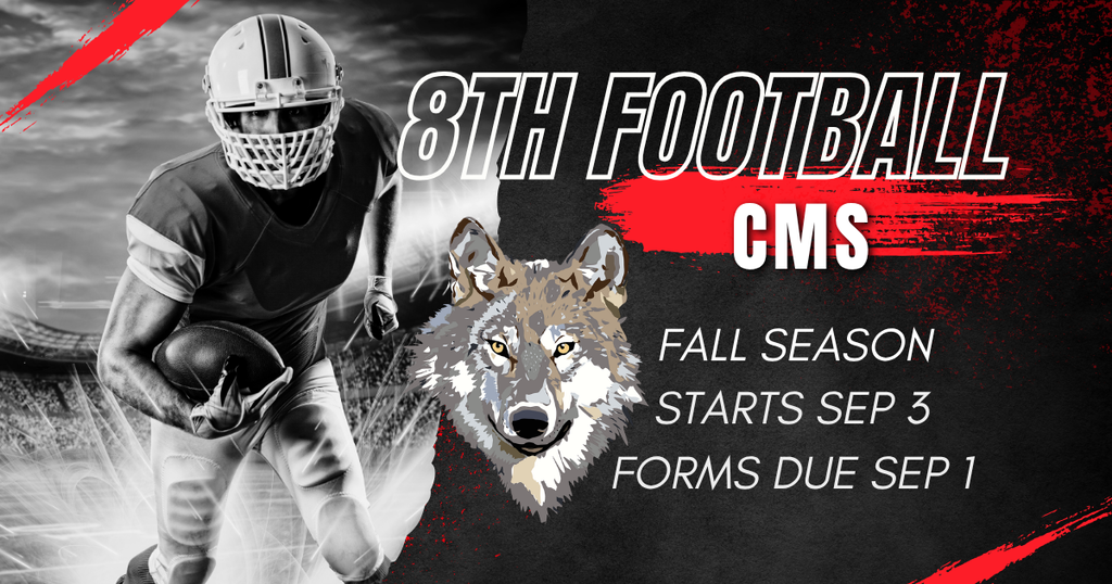 8th Grade Football Fall Season starts September 3rd 2026. 