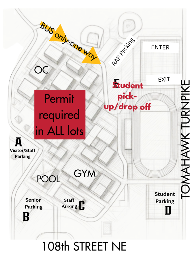 Student Drop Off/Pick Up in the stadium lot