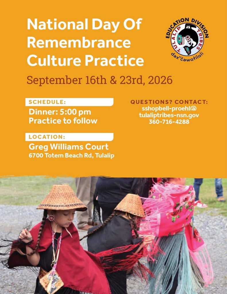 National Day of Remembrance Culture Practice 9/16 & 9/23, Dinner at 5, practice to follow