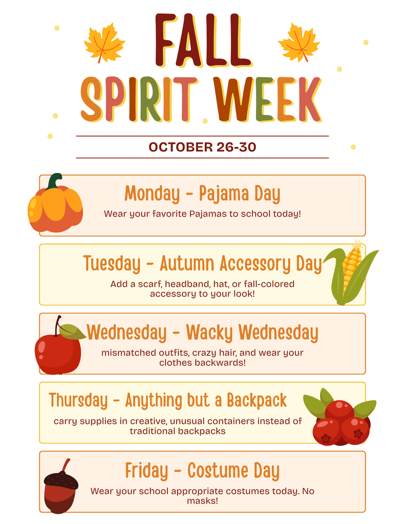 Fall Spirit Week Flyer