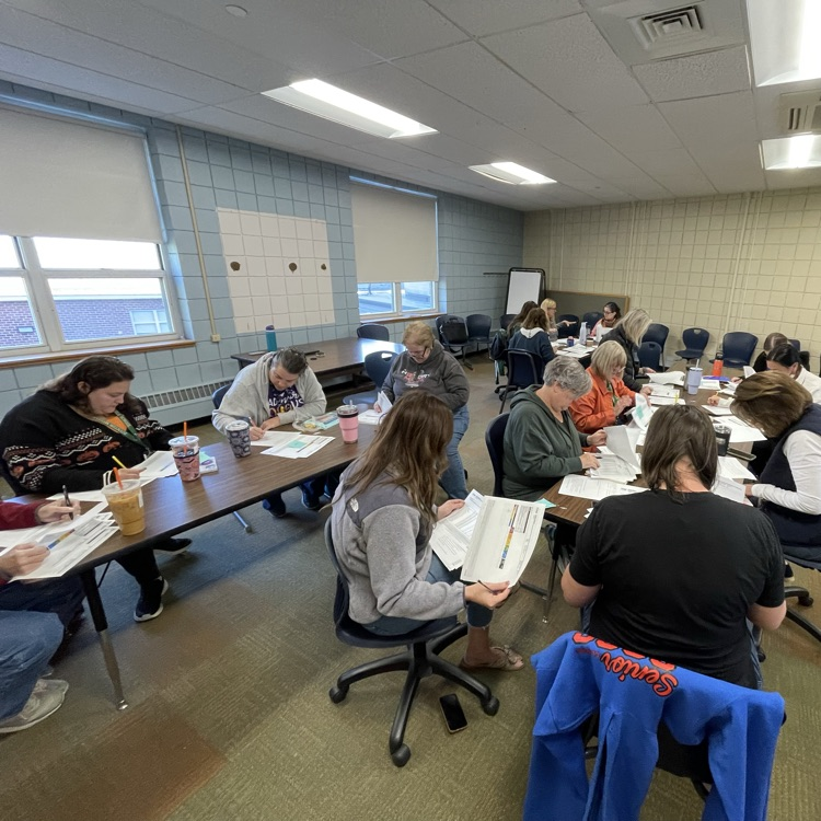 picture of staff looking at data