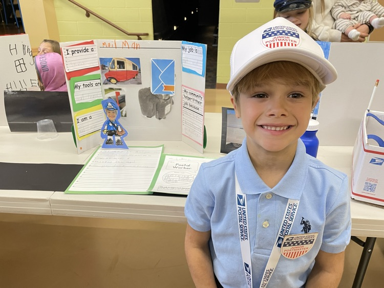 picture of a first grader as a postman
