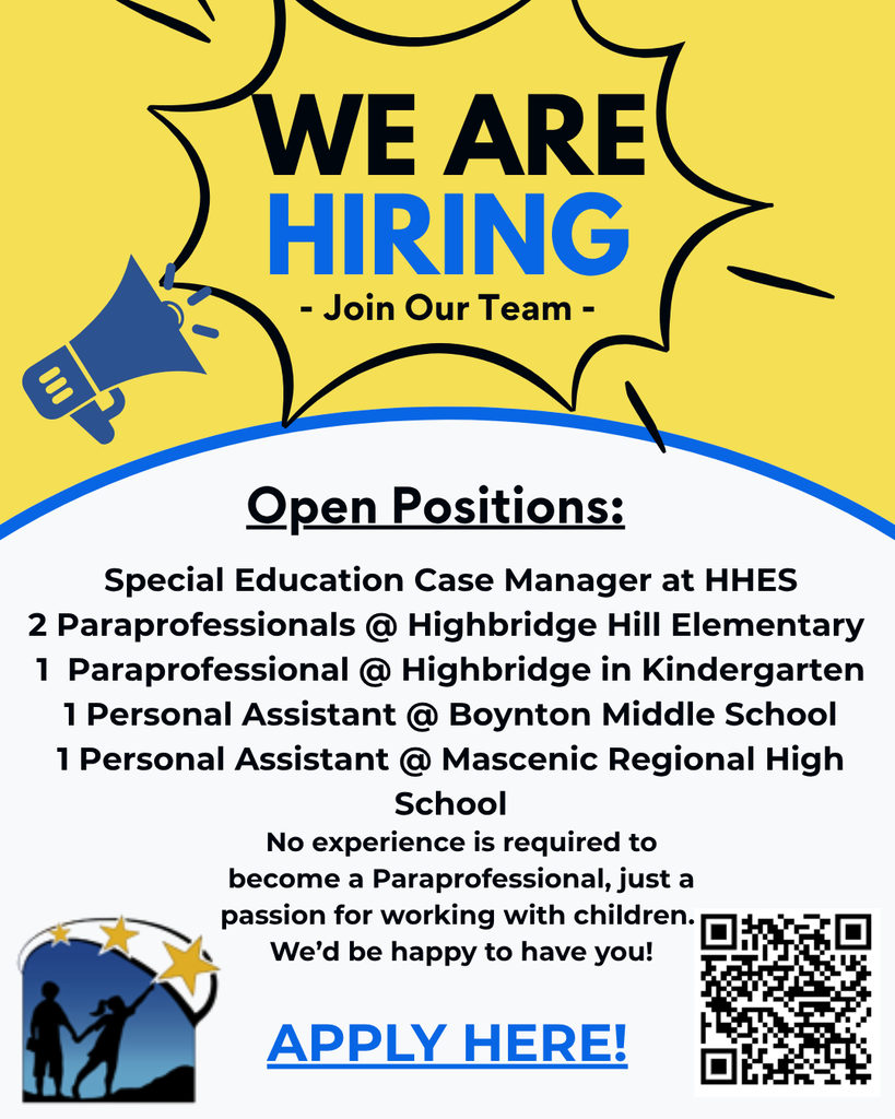 Flyer for open special education paraprofessional positions!