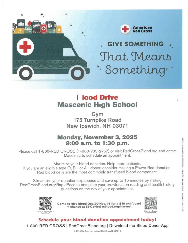 MRHS Blood Drive 11/3