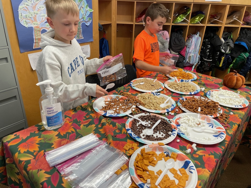 Students getting snacks