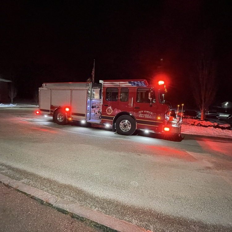 fire truck with lights on