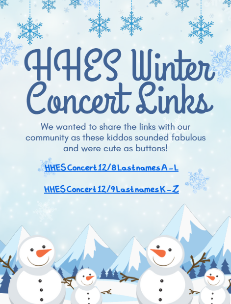Flyer with links to the two HHES concerts