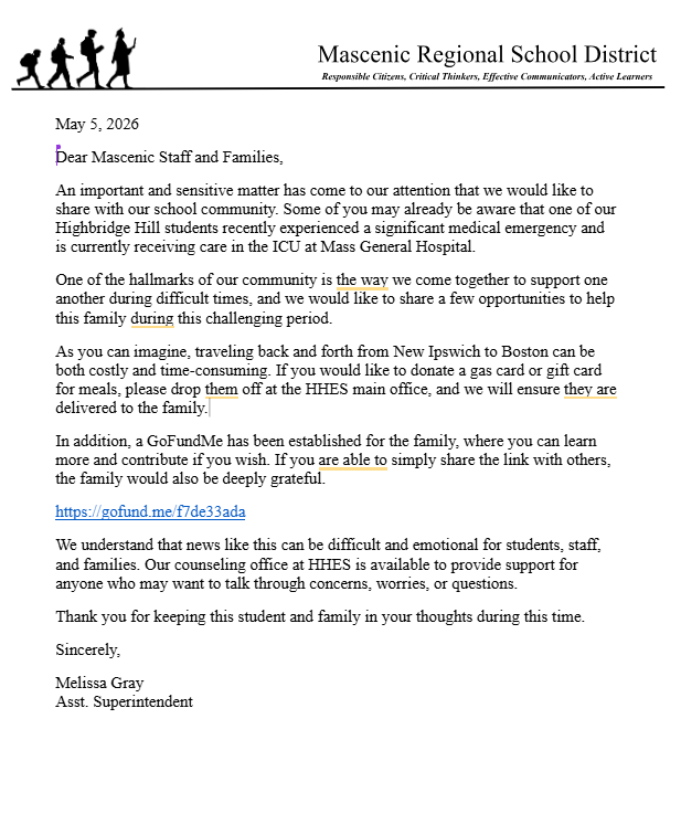 Letter to the Community