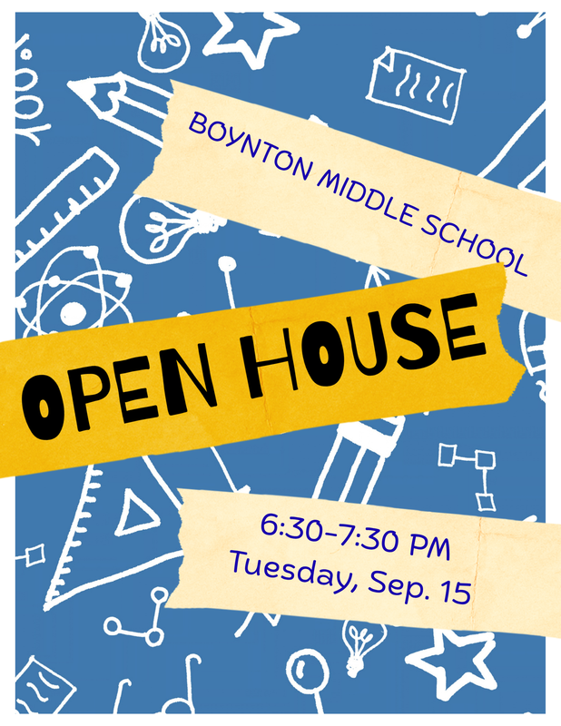 Flyer for BMS' 2026-2027 Open House event.