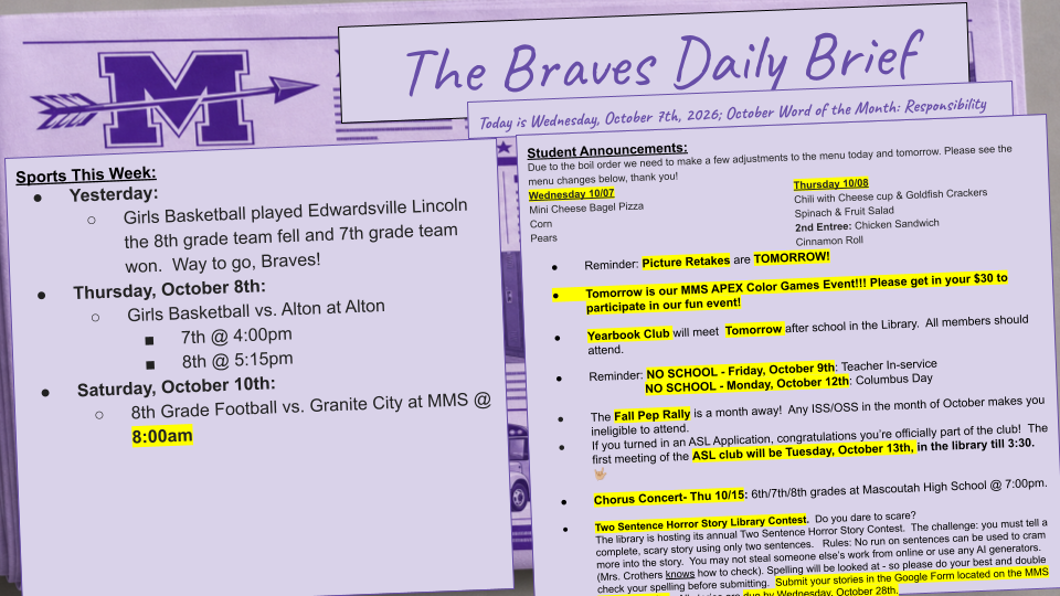 Wednesday 10/7/26