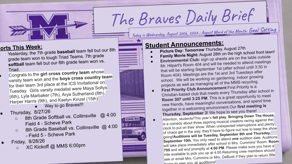 Wednesday 8/26/26