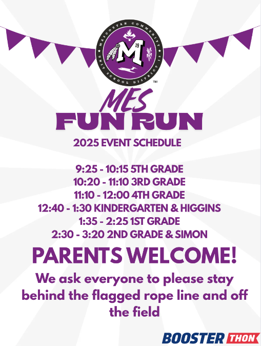 MES FUN RUN Events Schedule
