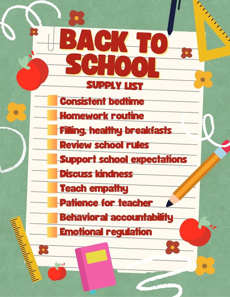 Back to school  checklist